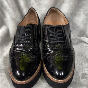 Madden Girl Black Patent Leather Platform Oxford Loafers
